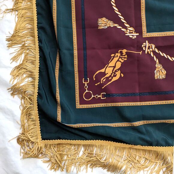 Vintage Polo Ralph Lauren Crest Tablecloth Scarf Tapestry Rare 80s Big Pony 45" - Picture 3 of 10